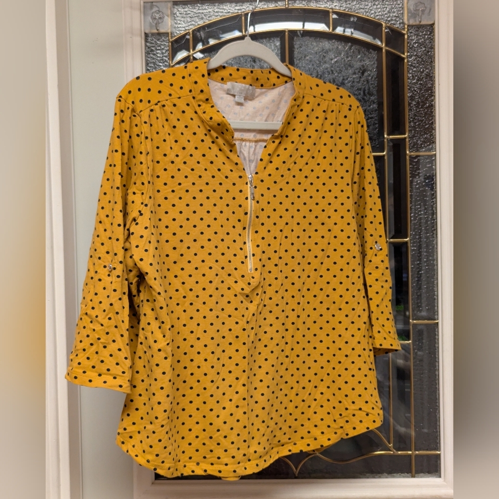 S408, Yellow Polka Dot Shirt